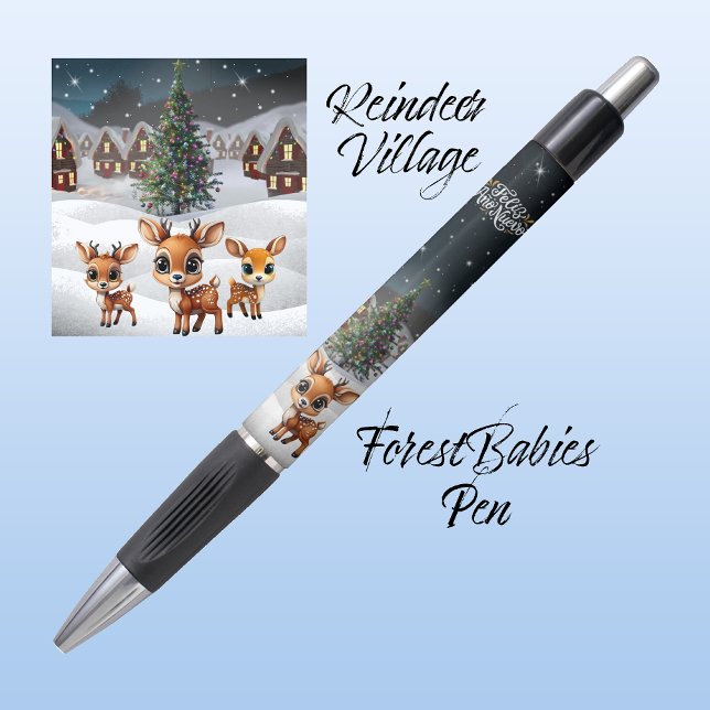 Caneta Feliz Ano Nuevo, (Espanhol Feliz ano novo) 🦌 🎄 � (Feliz Ano Nuevo, Star Lit Village, Spanish Happy New Year , Holiday Celebration Gift Pen 🦌🎄🥂🎉 )