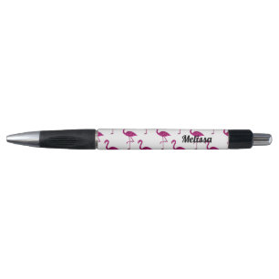 Caneta Flamingo brilhante Rosa brilho brilha Personalize