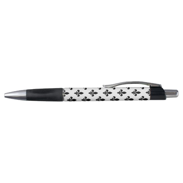 Caneta Fleur de Lis Pattern, Royal French, preto em branc (Topo)