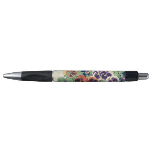 Caneta Flor de Amor-Perfeito Vintage Japonesa Ukiyo-e Bot