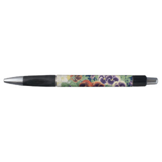 Caneta Flor de Amor-Perfeito Vintage Japonesa Ukiyo-e Bot