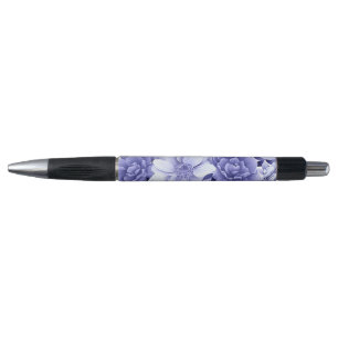 Caneta Floral Azul