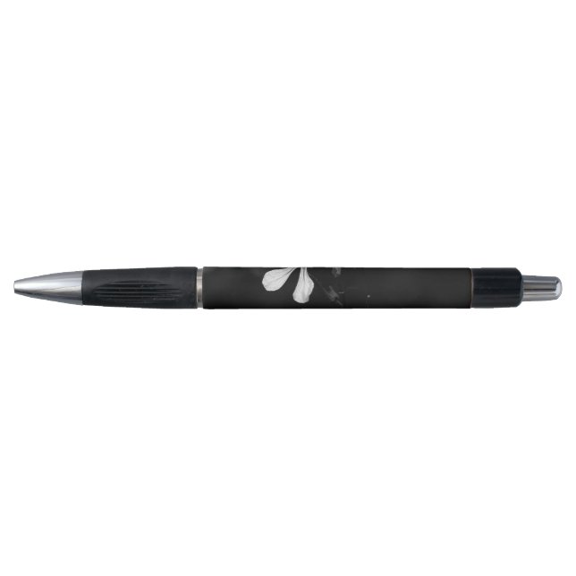 Caneta floral preto e branco minimalista (Frente)