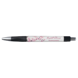 Caneta Flores de Cerejeira Rosa Branco Negócios 
