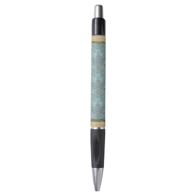 Caneta Flores Decorativas Azul Pastel (Frente Vertical)