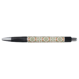 Caneta Flores Laranja, Padrão Floral, Folhagem, Boho