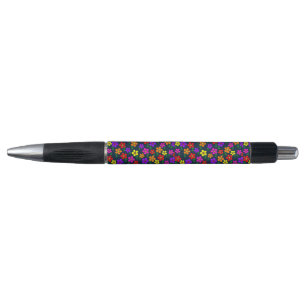 Caneta Flores Multicoloridas Padrão Floral
