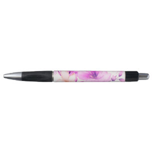 Caneta Flores Rosa De Aquarela Delicada