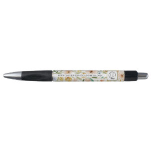 Caneta Flores Selvagens Rústicas em Aquarela Adicionar Lo