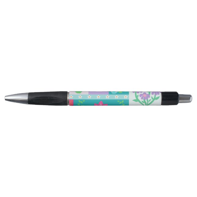 Caneta Flores Vibrantes em Flor Design (Frente)