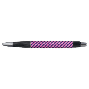 Caneta Fuchsia e padrão de cinco faixas brancas com azul