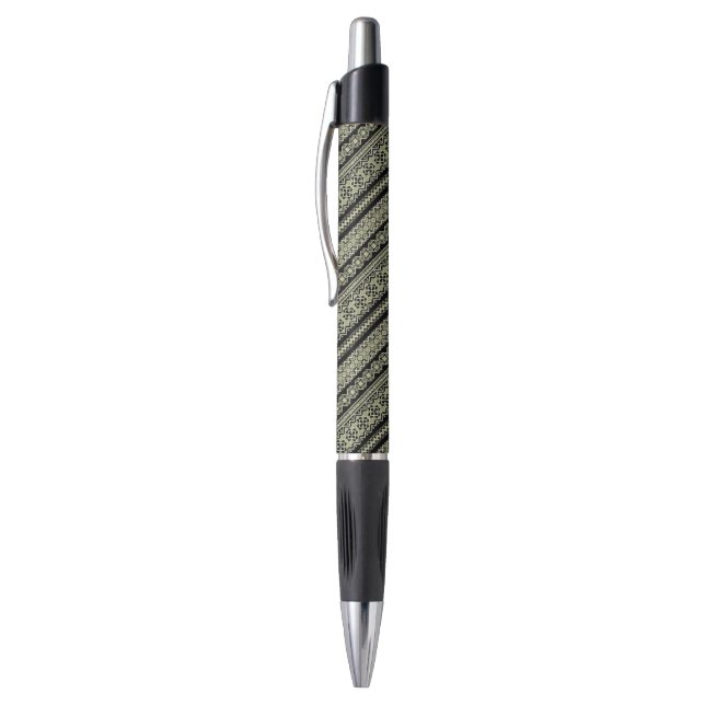 Caneta Fundo de ornamento da ucrânia preto-branco (Topo (Vertical))