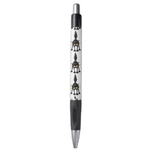 Caneta Gato Preto Cartoon Engraçado e Feroz