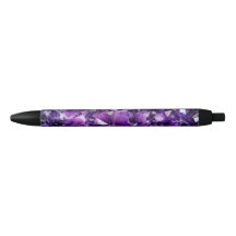 Caneta Gemstone de Crystal Geode Roxo