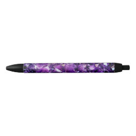 Caneta Gemstone de Crystal Geode Roxo