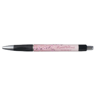 Caneta Girassol de Cereja Brilhante Rosa Monograma