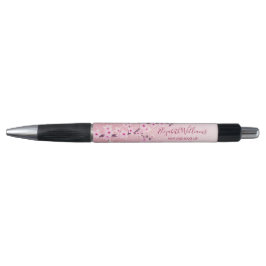 Caneta Girly Cherry Blossoms Rosa Glitter Monograma