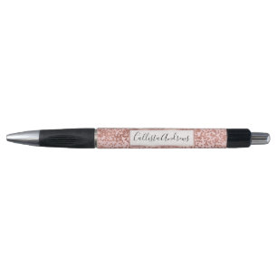 Caneta Girly Modern Rosa cor-de-rosa Dourada Confetti