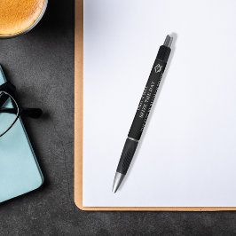 Caneta Graduação de aspas inspiradoras brancas pretas