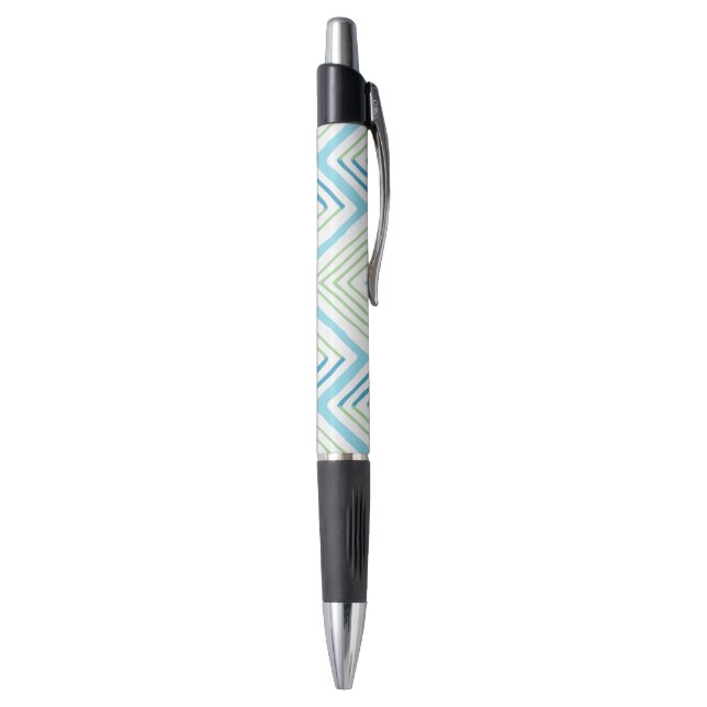 Caneta Grande Chevron Zag em Verde e Aqua (Parte Inferior (Vertical))