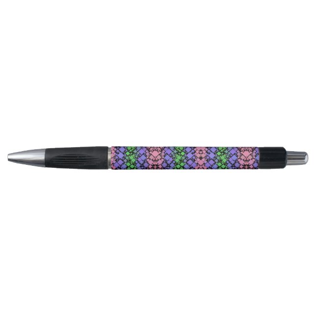 Caneta Groovy Boho Retro Mod Geométrico Orgulho Trigênero (Frente)