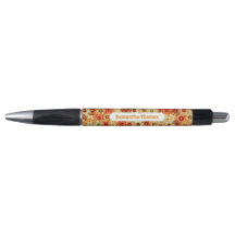 Groovy Retro Orange Hippie Flowers Nome Personaliz