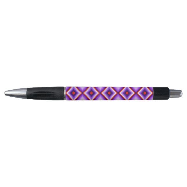 Caneta Harlequin Jester Purple Checkered Pattern (Frente)