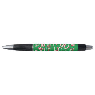 Caneta HO HO Padrão de texto de Natal branco verde