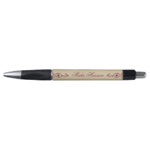 Caneta Ilustração de redemoinho floral elegante Burgundy
