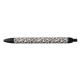 Caneta           impressa branca-leopardo-rosa-cla