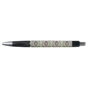 Caneta Impressão de Arte Floral Geométrica Azul Vermelha