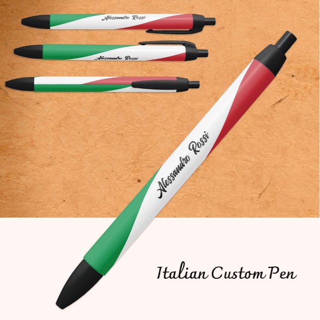 Caneta Italiana Personalizada, Bandeira Italiana,  (Criador carregado)