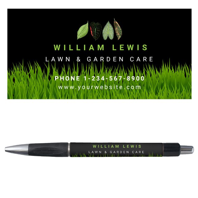 Caneta Jarden Lawn Care Landscaping deixa logotipo comerc (Garden Lawn Care Landscaping Leaves Business Logo Pen)