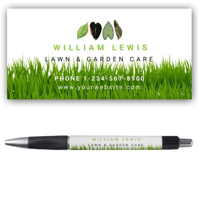 Caneta Jarden Lawn Care Landscaping deixa logotipo comerc (Garden Lawn Care Landscaping Leaves Business Logo Pen)