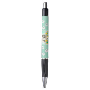 Caneta Keeshond em Tulips pintando lindas artes caninas o
