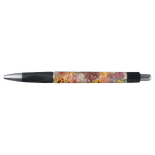 Caneta Laranja Borgonha outono Queda Aquarela Floral