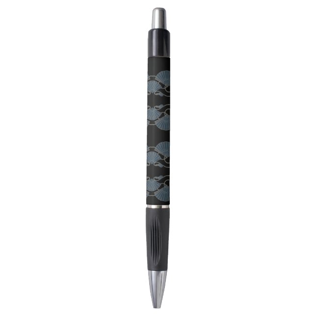 Caneta Leque Azul Elegante (Frente Vertical)