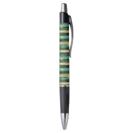 Caneta Listras do Dia de São Patrício Verde Dourado Trevo