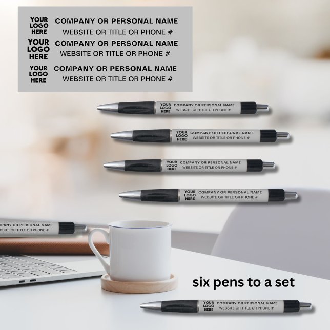 Caneta Logotipo 3 lateral Cinza comercial com preto (Criador carregado)