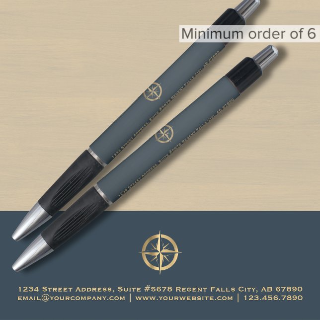 Caneta Logotipo Dourado Cinza Profissional (Criador carregado)
