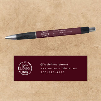 Caneta Logotipo Minimalista de Marca Profissional Burgund
