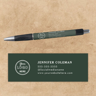 Caneta Logotipo Promocional de Marca Profissional Verde F
