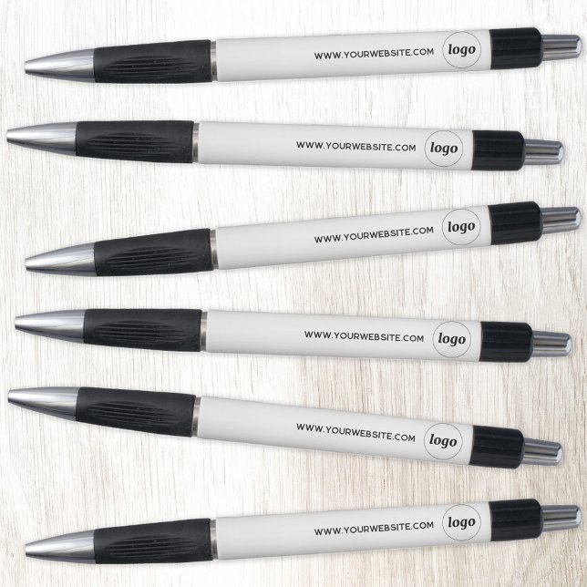 Caneta Logotipo Simples Com Empresa De Promocionais Para  (Simple logo with custom text business branding promotional website address pen)