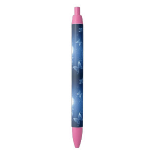 caneta mágica da tinta azul das borboletas