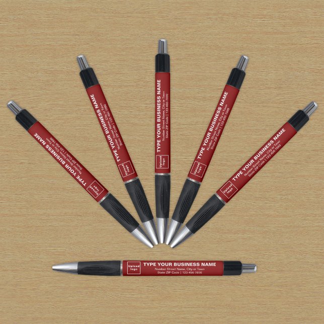 Caneta Marca Vermelha Empresarial (Pen with red barrel and your business brand)
