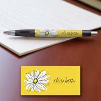 Margarida Branca e Amarela com Texto Personalizado