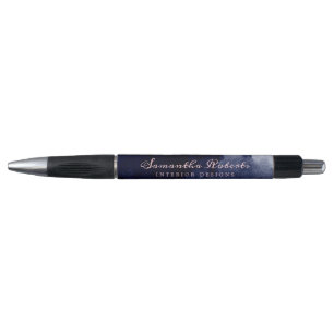 Caneta  Marinho Blue Watercolor Abstrato Blush - Script R