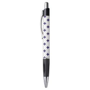 Caneta Marinho cruz polka azul sobre branco