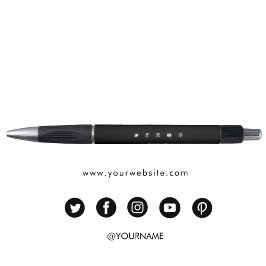 Caneta Mídia social do site de negócios minimalista preto