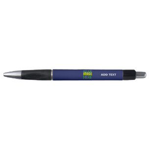 CANETA MODELO DE TEXTO DE IMAGEM AZUL NAVY FOFO EDITÁVEL